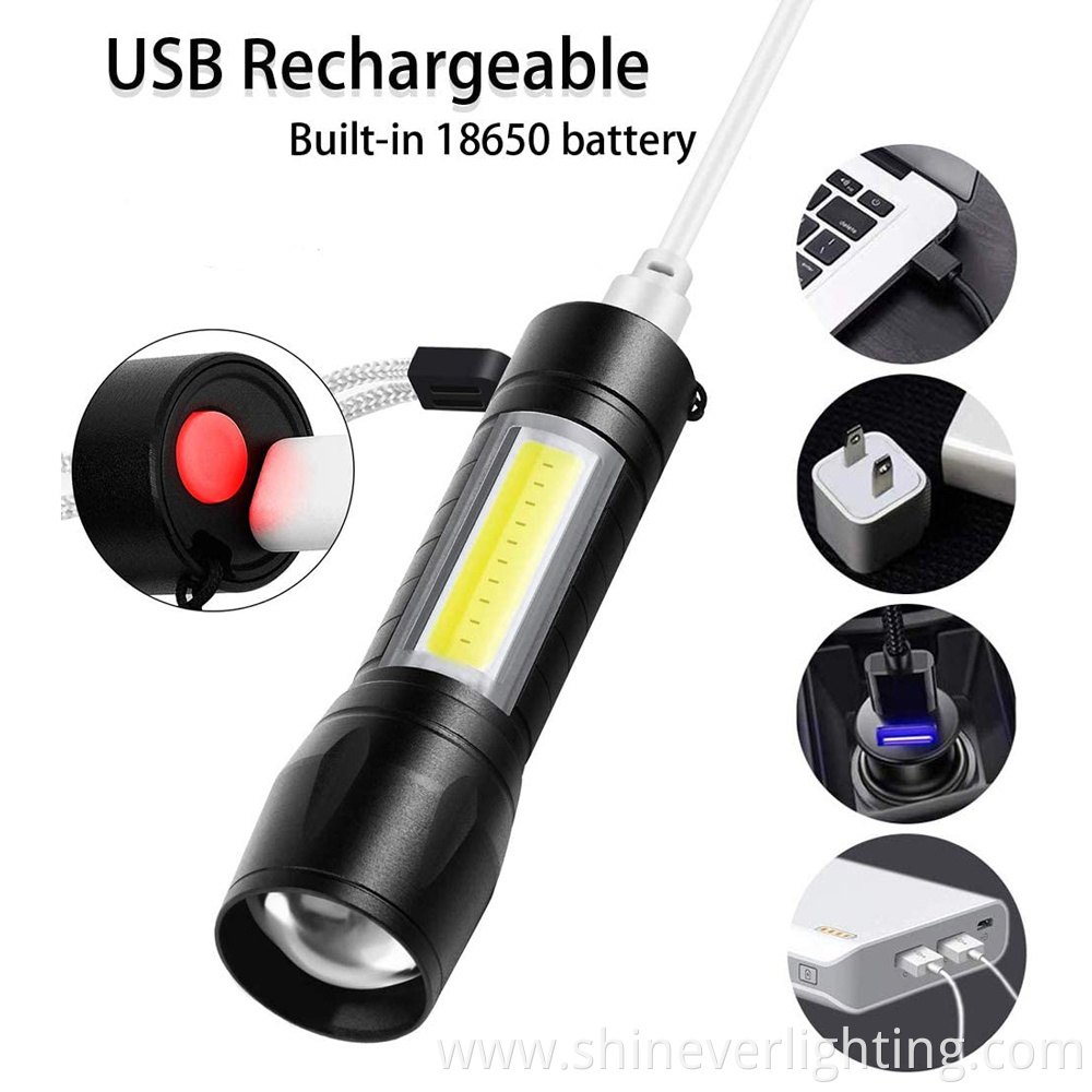 USB chargeable beam torch